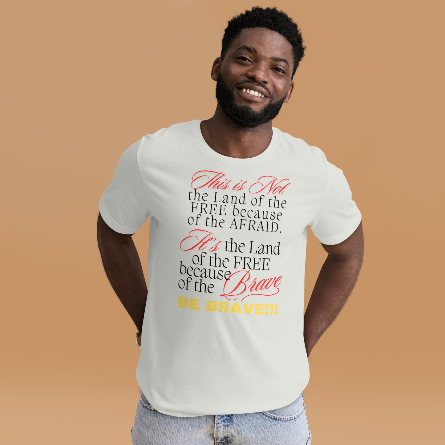 Be Brave not Afraid Unisex t-shirt - Black Font