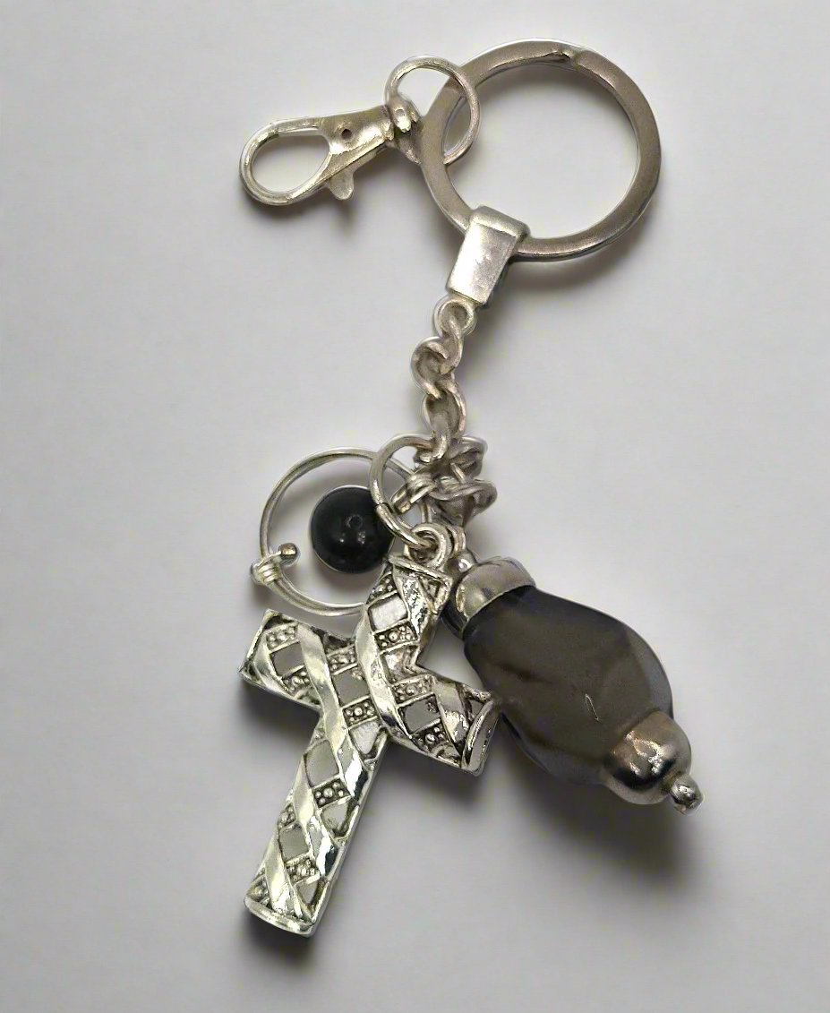 Cross Keychain - Black