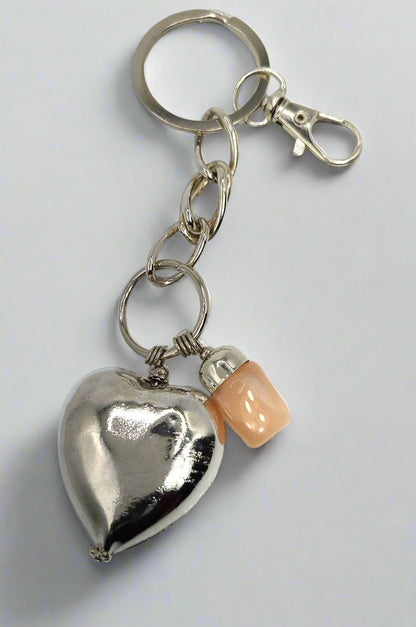 Peachy Heart Keychain