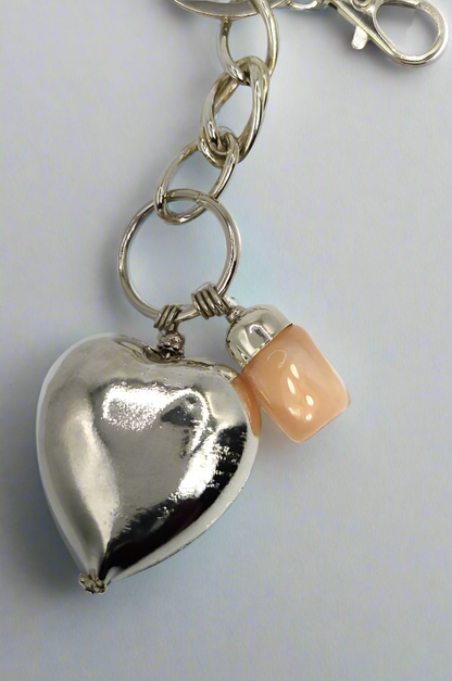 Peachy Heart Keychain