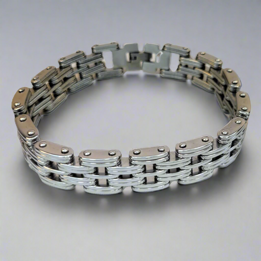 Men Biker Bracelet -  Stainless Steel