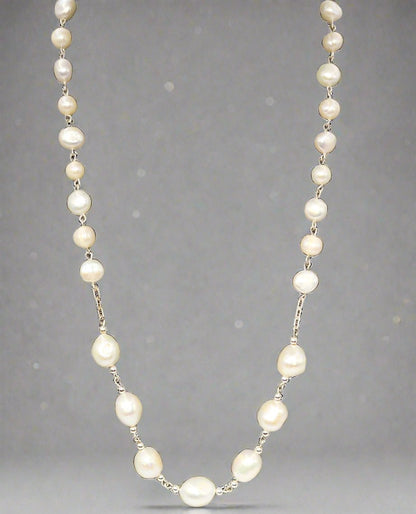 Destiny Necklace - Sterling Silver & Sweet Water Pearls