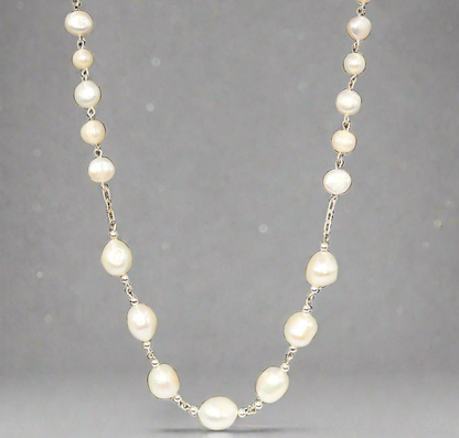 Destiny Necklace - Sterling Silver & Sweet Water Pearls