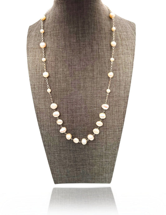 Blinking Star Necklace - Sterling Silver & Sweet Water Pearls