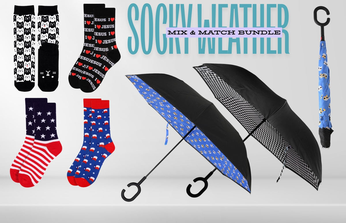 Socky Weather - Socks & Umbrella Set | Bundle & Save 25% Off