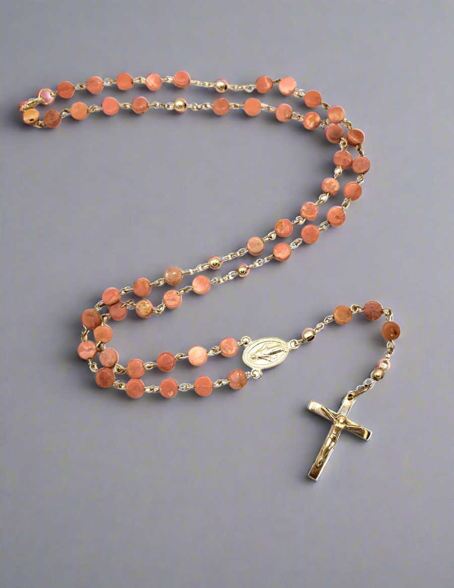 Rosary - Sterling Silver & Rhodochrosite