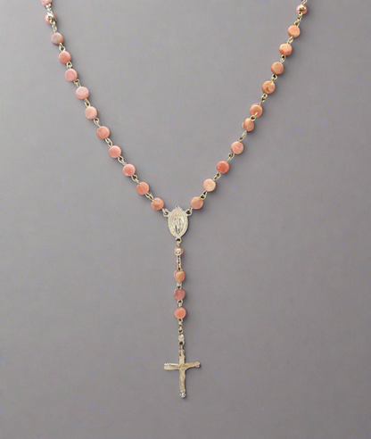 Rosary - Sterling Silver & Rhodochrosite