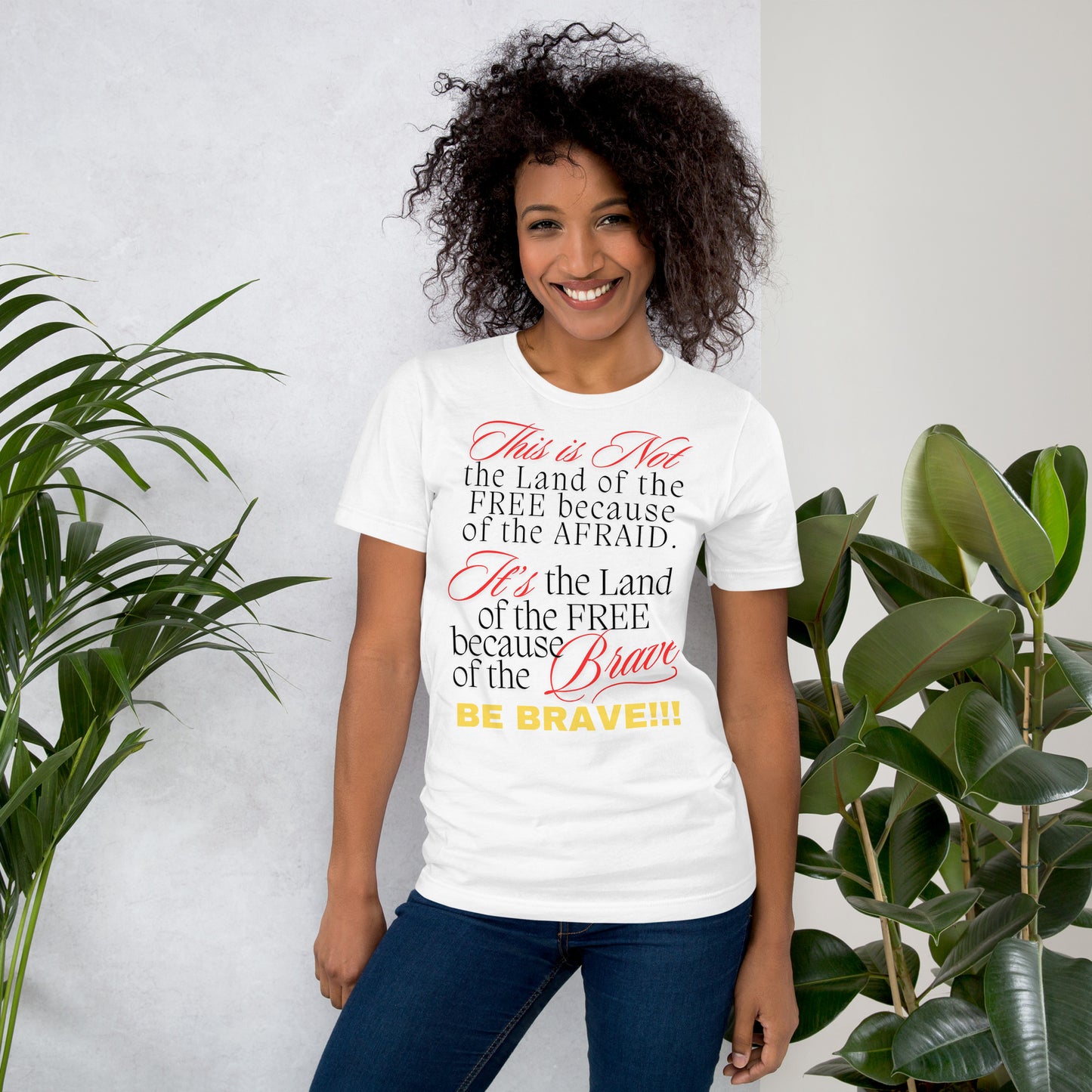 Be Brave not Afraid Unisex t-shirt - Black Font